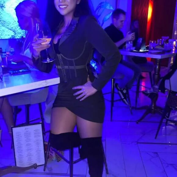 Lavish Alice Olive Green Corst Mini Dress Size 6  Designer Cocktail Bodycon $230 - Picture 10 of 10